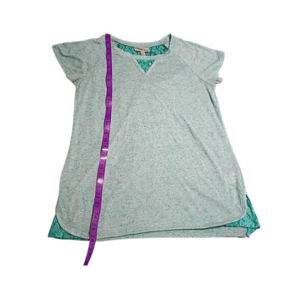 Allison Brittney Tunic Top - Size Small - Aqua Heathered Knit w/ Teal Accents - Picture 7 of 7